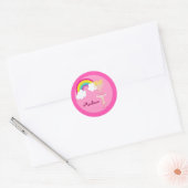 Cute Pink Ballet Girl Custom Ballerina Kinder Ronde Sticker (Envelop)