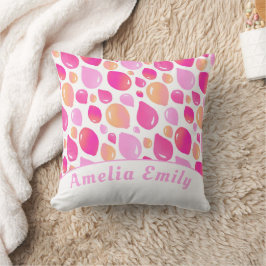Cute Pink Ballon Girly Pattern Girl Name Kussen