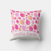 Cute Pink Ballon Girly Pattern Girl Name Kussen (Achterkant)