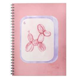 Cute Pink Balloon Dog Minimalist aesthetic Notitieboek