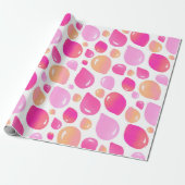 Cute Pink Balloon Girly Pattern Cadeaupapier (Uitgerold)