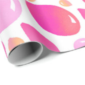 Cute Pink Balloon Girly Pattern Cadeaupapier (Rol Hoek)