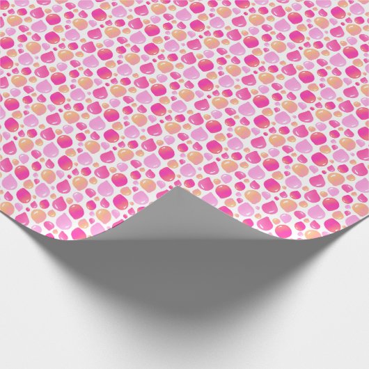 Cute Pink Balloon Girly Pattern Wrapping Paper Cadeaupapier (Hoek)