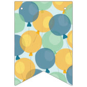 Cute Pink Balloon Happy Birthday Banner (Eerste vlag)