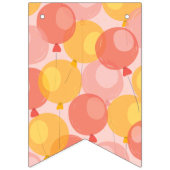 Cute Pink Balloon Happy Birthday Banner (Eerste vlag)