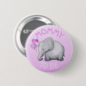 Cute Pink Balloons Elephant Baby shower Mam-to-be Ronde Button 5,7 Cm (Voorkant /achterkant)