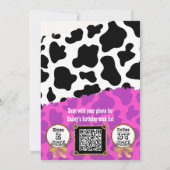 Cute Pink Barnyard Koe print Aangepast ouderdom ve Kaart (Achterkant)