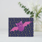 Cute Pink Bat Briefkaart (Staand voorkant)