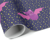 Cute Pink Bat Cadeaupapier (Rol Hoek)