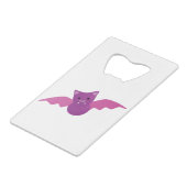 Cute Pink Bat Creditkaart Flessenopener (Achterkant Gekanteld)