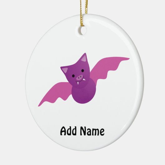Cute Pink Bat Keramisch Ornament (Links)