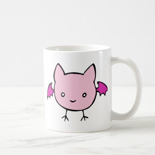 Cute Pink Bat Koffiemok (Rechts)