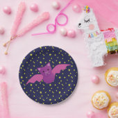 Cute Pink Bat Papieren Bordje (Feest)
