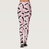 Cute Pink Bats Halloween Party Leggings (Achterkant)