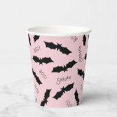 Cute Pink Bats Halloween Party Papieren Bekers (Achterkant)