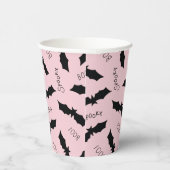 Cute Pink Bats Halloween Party Papieren Bekers (Rechts)