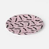 Cute Pink Bats Halloween Party Papieren Bordje (Gekanteld)