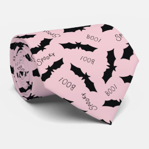 Cute Pink Bats Halloween Party Stropdas