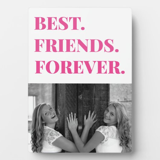 Cute Pink Best Friend BFF Bestie Photo Fotoplaat (voorkant)