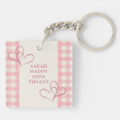 Cute Pink Besties For Life Photo Galentines Day Sleutelhanger (Achterkant)