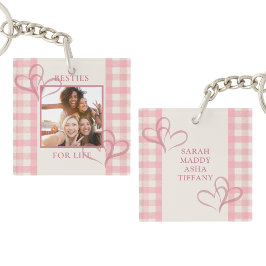 Cute Pink Besties For Life Photo Galentines Day Sleutelhanger