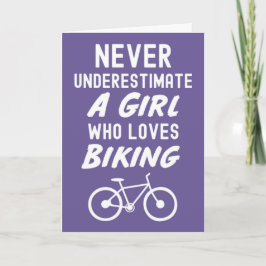 Cute Pink Biking Cards For Baby Girls Kids Biker Kaart