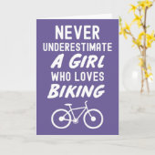 Cute Pink Biking Cards For Baby Girls Kids Biker Kaart (Gele Bloem)