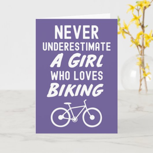 Cute Pink Biking Cards For Baby Girls Kids Biker Kaart (Gele Bloem)