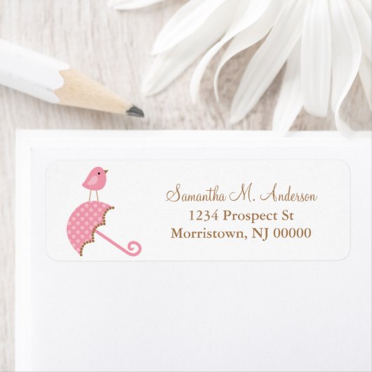 Cute Pink Bird Etiket (Insitu)