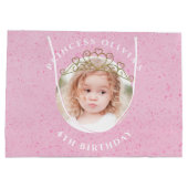 Cute Pink Birthday Girl Princess Tiara Simple Groot Cadeauzakje (Achterkant)