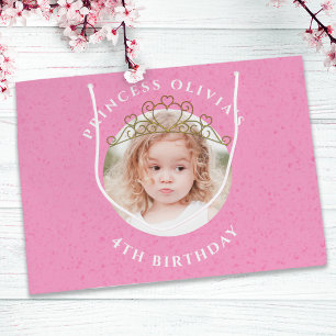 Cute Pink Birthday Girl Princess Tiara Simple Groot Cadeauzakje