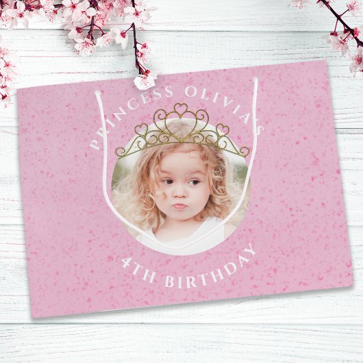Cute Pink Birthday Girl Princess Tiara Simple Groot Cadeauzakje