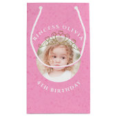 Cute Pink Birthday Girl Princess Tiara Simple Klein Cadeauzakje (Achterkant)
