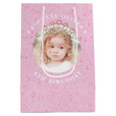 Cute Pink Birthday Girl Princess Tiara Simple Medium Cadeauzakje (Achterkant)