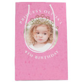 Cute Pink Birthday Girl Princess Tiara Simple Medium Cadeauzakje (Voorkant)