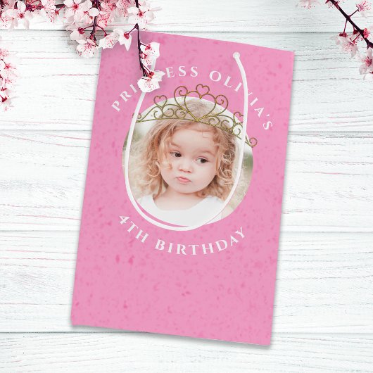 Cute Pink Birthday Girl Princess Tiara Simple Medium Cadeauzakje