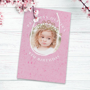 Cute Pink Birthday Girl Princess Tiara Simple Medium Cadeauzakje