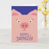 Cute Pink Birthday Kaart (Gele Bloem)