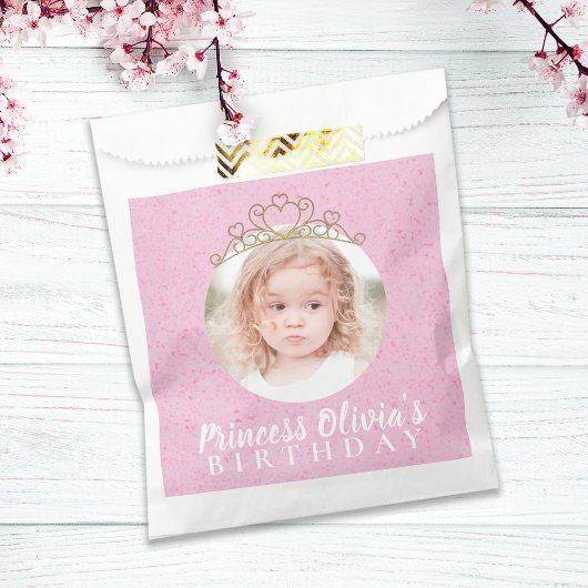 Cute Pink Birthday Simple Photo Prinses Tiara Bedankzakje