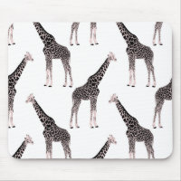Cute Pink Black Giraffe Animal White Design