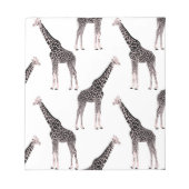 Cute Pink Black Giraffe Animal White Design Notitieblok (Voorkant)