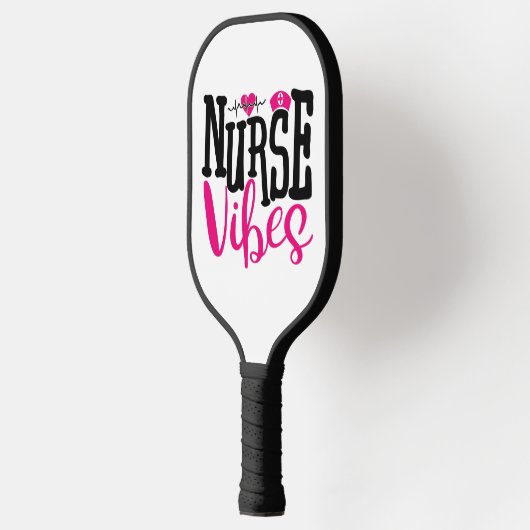 Cute Pink Black Neurse Vibes Medical Professional Pickleball Paddle (Links)