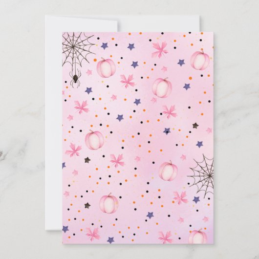 Cute Pink Black Spooktacular Halloween Birthday  Kaart (Achterkant)