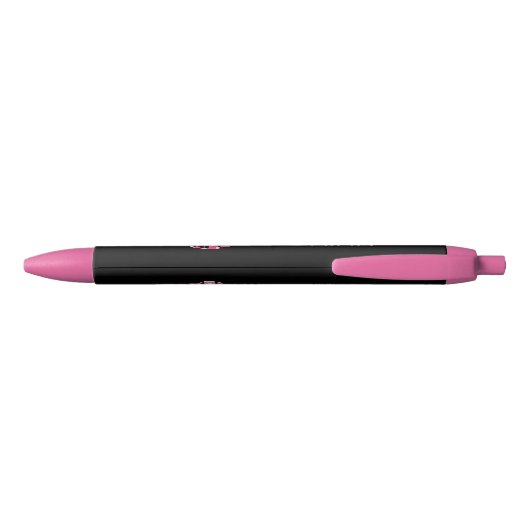 Cute Pink Black Supplies Cleaning Service Business Zwarte Inkt Pen (Achterkant)