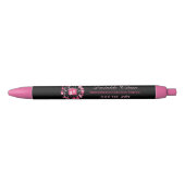Cute Pink Black Supplies Cleaning Service Business Zwarte Inkt Pen (Voorkant)