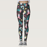 Cute Pink Black Unicorn Rainbow Floral Stars