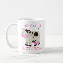 Cute Pink Black White Koe Hot Cocaca Koffiemok