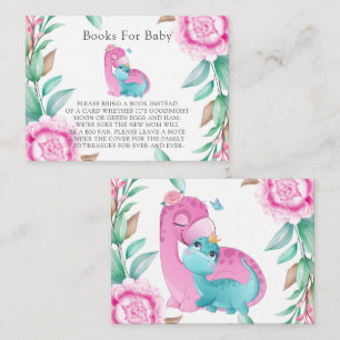Cute Pink Blauwgroen Dinosaurs Peony Books voor Ba Visitekaartje