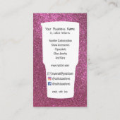 Cute Pink Blauwgroen Floral Glitter Tumbler Crafte Visitekaartje (Achterkant)