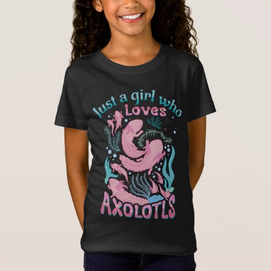 Cute Pink Blauwgroen gewoon een meisje dat van Axo T-shirt (Voorkant)